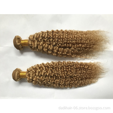 High quality brazilian curly hair weft virgin blonde